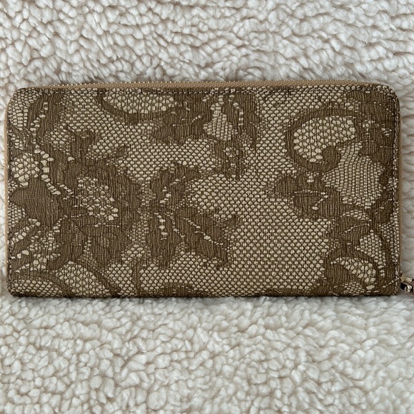 Valentino Leather Lace Floral Print Zip Around Wallet - Picture 3 of 12